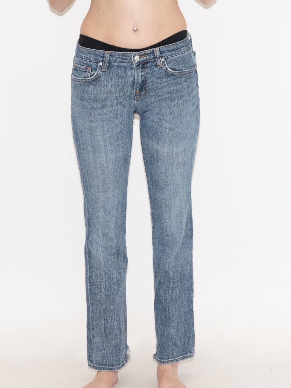 Y2k low rise flare jeans button pockets size 5 vigoss cotton spandex